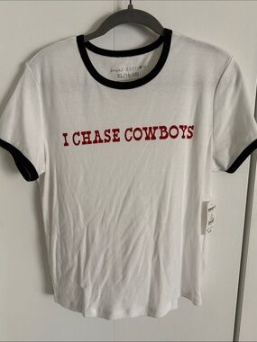 Social Edition Sz XL White Ringer Tee with Black Trim NWT